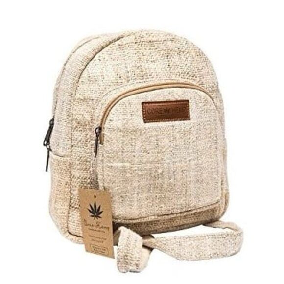 Core Hemp Handmade Natural Pure Hemp Lightweight Mini Backpack - Picture 1 of 8